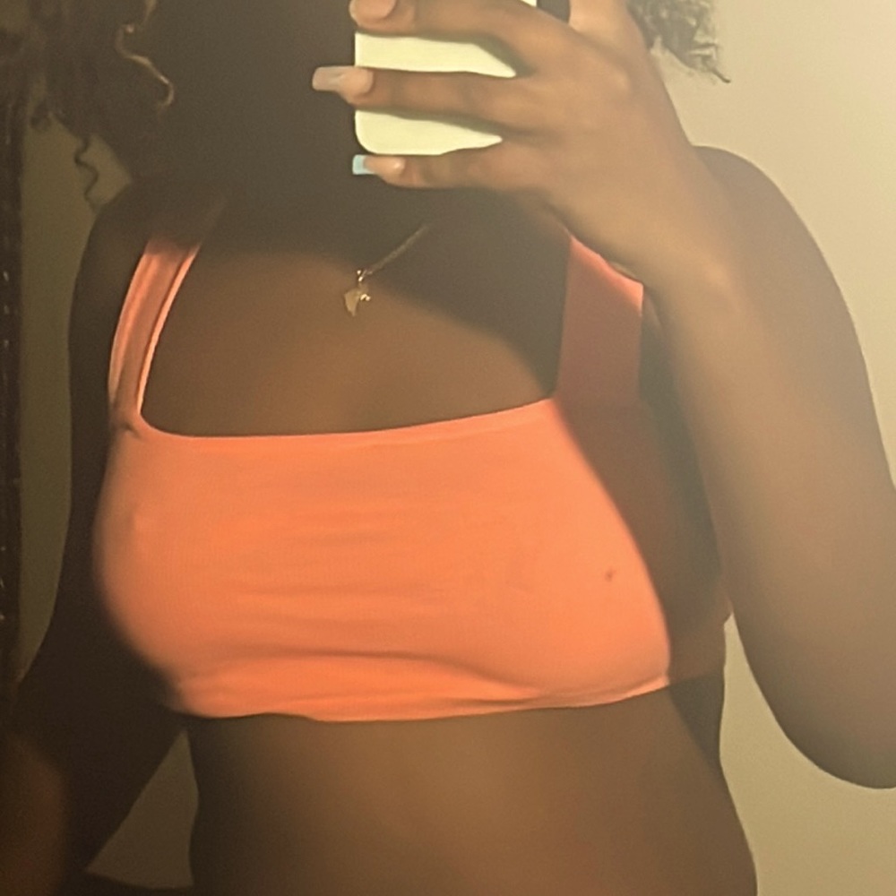 Fashion nova neon coral crop top
